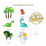 13Pcs 3D Dinosaur Cake/Cupcake Toppers Decorations for Kids' Birthdays/Baby Showers