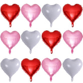 Red Heart Shaped Balloons Pack Of 12,18 Inch White Love Valentine Balloons Pink Heart Romantic Balloons For Valentines Day Propose Marriage Wedding Bridal Shower Engagement Party Decorations