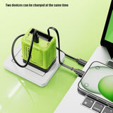 2-In-1 Compatible With 120W Fast Charger, Fast Charger Module With Type-C Cable, All In One Chargers Retractable Wall Plug For Iphone, Phone And Laptops (1Pcs-Green)
