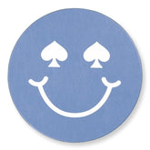 Leatherette Mouse Pad, 8" Mouse Mat With Non-Slip Back, Cute Mouse Pad For Office Desk (Spade Smiley)