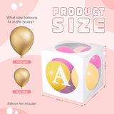 Baby Boxes With Letters For Baby Shower,Transparent Balloon Boxe 4 Pcs Clear Baby Shower Decorations Block Boxes For Gender Reveal,Birthday Party Decorations