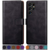 For Samsung Galaxy S22 Ultra With Rfid Blocking Leather Wallet Case Credit Card Holder,Flip Folio Book Phone Case Shockproof Cover Women Men For Samsung S22 Ultra Case Wallet Black