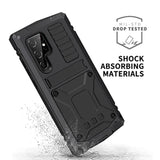 Samsung S22 Ultra Metal Case with Screen Protector Camera Protector Military Rugged Heavy Duty Shockproof Case with Stand Full Cover Tough case for Samsung S22 Ultra (S22 Ultra, Black) - Heavy Duty Protection for Your Device