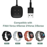 Replacement Charger Cable For Fitbit Versa 4/Sense 2/Versa 3/Sense Smartwatch (2 Pack/3.3Ft)