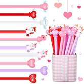 30 Pieces Heart Shape Pens Unicorn Ballpoint Valentine'S Day Pens Heart-Shaped Ballpoint With Wings Novelty Rollerball For Student Stationery Office Valentine'S Day Party Supplies