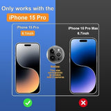 For Iphone 15 Pro 6.1" Matte Privacy Screen Protector With Camera Lens Protector Full Coverage Anti-Glare Anti-Spy Tempered Glass Film Anti-Fingerprint Easy Installation