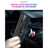 Military Grade Drop Impact For Samsung Galaxy A52 5G Case 360 Metal Rotating Ring Kickstand Holder Armor Heavy Duty Shockproof Cover For Galaxy A52 5G/4G Phone Case (Black)