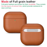 Leather Case For Airpods 4 - Handmade Airpods 4Th Generation Case Cover With Lanyard - Made Of Full Grain Leather - Airpod Drop Protection Hard Shell Cover - Wireless Charging Compatible - Brown