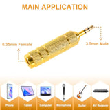 4 Pack Headphone Jack Adapter - 3.5Mm (1/8 Inch) Male To 6.35Mm (1/4 Inch) Female And 6.35Mm (1/4) To 3.5Mm (1/8) Audio Adapter For Player, Headphone, Guitar Amplifier