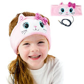 Over The Ear Headband Headphones - Kids Headphones Volume Limited With Thin Speakers & Super Soft Fleece Headband - Pink Kitty