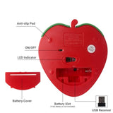 Cute Wireless Mouse, Turtle Shape Cartoon 2.4Ghz Cordless Silent Mouse With Usb Receiver Children Mice Kids Gaming Mouse For Notebook, Laptop,Pc, Desktop,Gift (Strawberry Red)