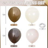 Neutral Tone Balloon Set: Brown, Beige, White Latex Party Decor