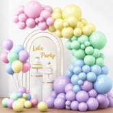 154Pcs Pastel Balloons Different Sizes 18 12 10 5 Inch, Latex Macaron Rainbow Balloons Arch Kit For Easter Themed Party Birthday Wedding Baby Shower Grad Anniversary Decoration