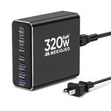 Aluminum Alloy Usb C Charger Gan Charger Fast Usb C Charging Station 7 Ports 65W Laptop For Macbook Pro/Air/Ipad Pro/Iphone (Coal Black)