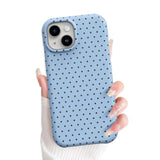 Magnetic Polka Dot Phone Case for iPhone 15, Blue, Fashion Cute Design