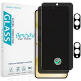 2 Pack Privacy Screen Protector for Galaxy S25 Edge 6.7 Inch with 2 Pack Camera Lens Protector, 9H Tempered Glass Film, Anti Scratch, Bubble