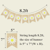 Spring Flower Banner Burlap Rustic Spring Bunting Garland Daisy Flower For Spring Theme Party Decorations Mantel Fireplace Wall Decor