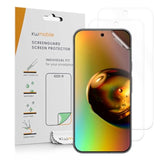 kwmobile Screen Protectors Compatible with Google Pixel 10 Pro XL/Pixel 9 Pro XL Screen Protector - 3X Ultra-Clear Transparent Phone Films