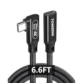 Right Angle Usb C Extension Cable?240W/20Gbps/4K@60Hz?,6.6Ft,Type-C Male To Female,Extension Charging & Sync For Playstation, Xbox, Flash Drive, Printer, Camera And More?Black?