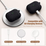 Leopard Engraved Compatible for AirPods Pro 3 Case Cover, Soft Silicone Compatible with Apple AirPods Pro 3 for Women, Cute Air Pods Pro 3 Case with Keychain & Cleaning Kit, Black