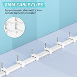 Cable Clips White 100 Pieces Ethernet Cable Clips With Steel Nails 8Mm Cord Ho