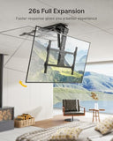 Motorized Ceiling TV Mount with Remote for 37-75 Inch TVs, Electric TV Mount Motorized Drop Down for Flat and Pitched Roof,Holds up to 99 lbs, 4X
