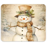 Snowman Christmas Decorations,Vintage Christmas Mousepads For Desk Office,Christmas Birthday Gifts For Girls Women,Non-Slip Rubber Base Mousepad For Home Gaming Laptop,9.5X7.9 In