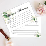 Share A Memory Cards, 50 Cards, Memory Card For Celebration Of Life, Graduation, Wedding, Retirement, Going Away Party - Greenery (4" X 6"?