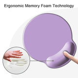 Ergonomic Mouse Pad With Wrist Support, Cute Wrist Pad With Non-Slip Rubber Base For Computer, Laptop, Home Office Gaming, Working, Easy Typing & Pain Relief,Clove Purple