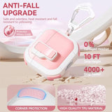 With Safety Lock For Airpods 4Th Generation Case 2024, Unique Cute Kawaii Pink Airpod 4 Case With Cleaning Kit And Keychain, Ipod 4 Case For Women Girls Kids - Pink