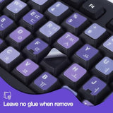 2Pack Korean Keyboard Stickers, Korean-English Keyboard Sticker On Purple Back