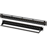 1U 24 Port Patch Panel And Cat6 Rj45 Keystone Coupler, 19" Rackmount Or Wall M