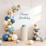 62Pcs Dusty Blue Balloons Blue White Pastel Light Baby Sand White Cream Heart Star Foil Baby Shower Boys 12 Inch Balloon Decorations For Bachelorette Birthday Bridal Wedding Party Backdrop Decor