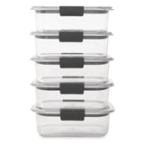 Rubbermaid Brilliance Food Storage Containers BPA Free Airtight Lids Ideal for Lunch Meal Prep & Leftovers Set of 5 (3.2 Cup)