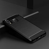 Samsung A20 and A30 Soft TPU Slim Fashion Anti-Fingerprint Non-Slip Protective Phone Case Cover for Galaxy A20/A30 (Black Brushed TPU)