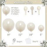 Pearl Sand White Balloons Arch Kit,Double Stuffed White Ivory Beige Cream Balloon Different Sizes 18/12/10/5 Inch Off White Balloon For Wedding Engagement Birthday Bachelorette Decorations