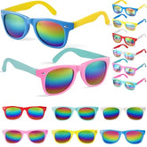 6 Pack Kids Sunglasses Party Favors, Neon Sunglasses With Uv400 Protection Multicolor For Outdoor Activities, Goody Bags For Kids Birthday, Pool Party