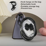 Charging Cable Storage Bag, Cute 3D Bow Tie Waves Design Transparent Compact Travel Cables Carrying Storages Case Electronic Accessories Charger Cord Wire Organizer, Black Bow