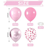 52pcs Metallic Chrome Pink Balloons with Confetti for Birthday, Baby Shower Wedding