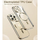 JETech Soft Clear Case for iPhone 13 Pro Max 6.7-Inch, Camera Lens Full Protection, Compatible with MagSafe Wireless Charging, Shockproof Electroplated TPU Phone Cover (Gold)