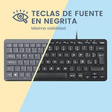 Periboard-432 Mini Usb Keyboard With Cable Type X Scissor Keys Large Print Letters Spanish Qwerty