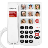 Big Button Phone For Seniors, Corded Landline Phones For Seniors With 8 One-Touch Dialing Big Buttons And 1 Sos Emergency Button, Hands-Free, Loud Ringer, Easy To Use