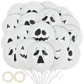 40Pcs Halloween Balloons 12" Latex - Black & White Pumpkin Ghost Scary Party Decor