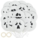 40Pcs Halloween Balloons 12" Latex - Black & White Pumpkin Ghost Scary Party Decor