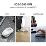 Wireless Bluetooth Mouse, Dual-Mode, 500Mah Battery, 5 Dpi Adjustment, 10M Working Distance, White