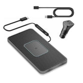 Wireless Charger Car Charging Pad 15W Wireless Phone Charger Fast Non Slip Cell Phone Cordless Charging Mat Compatible With Iphone 11/12/12/14/15 Galaxy S21/S22/S23/24 Note10(C1Pro 30Cm Cable)