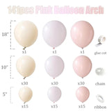 Dusty Pink Balloon Arch Garland Kit,141 Pcs Dusty Pink Light Pink Neutral Sand White Balloons For We Can Bearly Wait Baby Shower Gender Reveal Birthday Wedding Decoration