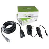 5 Meter (16 Foot) Usb 3.0 Active Extension Cable With Ac Power Adapter, Back-Voltage Protection And Driverless Technology