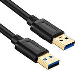 Usb 3.0 Male To Male Cable 3Ft,Usb To Usb Cable With Gold-Plated Connector For Hard Drive Enclosures, Dvd Player, Laptop Cooler (3Ft/1M)