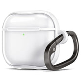 Spigen Ultra Hybrid Designed AirPods 4 Case (2024) Anti-Yellowing Clear Cover with Carabiner Key Chain - Jet White
